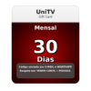 Card UNITV 30 dias Recarga UNITV 30 dias código PIN mensal para 1 mês de streaming