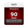 Recarga UNITV 90 dias código PIN trimestral para 3 meses de streaming